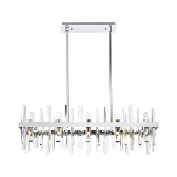 Serena 36 inch crystal rectangle chandelier in chrome