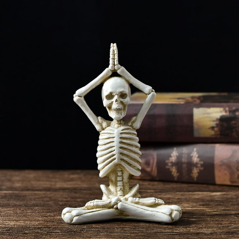 KARLOR Skeleton Figure Table Decoration, The Skeleton of Meditation, Funny  Horrible Skeleton Halloween Skeleton Decoration Skeleton Figure for Haunted