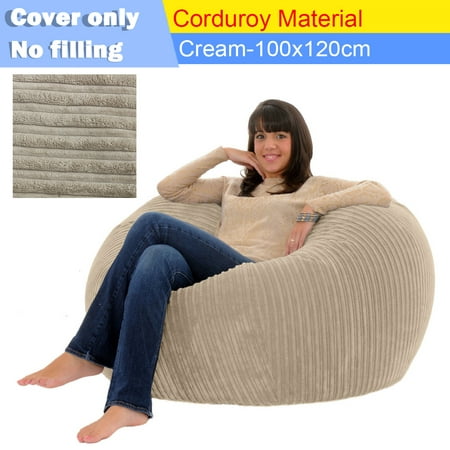 Large Bean Bag Chairs Couch Corduroy Sofa Cover Footrest Cover