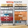 thumbnail image 3 of REIBII 6-Tier Wire Shelving Unit with Wheels, 82"H x 45"W x 18"D, 1200LBS Capacity,Adjustable Metal Storage Shelves for Garage,Kitchen,Pantry,Black, 3 of 10