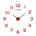 thumbnail image 1 of Bewildely Reloj de pared con espejo, pegatinas silenciosas, reloj Digital sin marco DIY, colgante decorativo moderno, negocio extraíble para el hogar Decoración del hogar Rojo Bewildely HA082527-01, 1 of 6