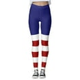 thumbnail image 1 of Gibobby Leggings Día la inparapenparancia para mujer Imprimir Pantalones yoga cintura media para mujer Leggings Medias Compresión Yoga Running Fitness American 4th Of July Print（Azul marino， XXL), 1 of 5