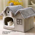 thumbnail image 3 of Casa De Cama Para Gatos, Casa Para Gatos De Fácil Montaje, Plegable, Gris Para Dormitorio, 3 of 7