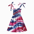 thumbnail image 4 of CAUYDY 4th of July Kids Outfit Toddler Girls Dresses Baby Independence Day Dress Children Girls' American Flag Print Clothes 1T 2T 3T 4T 5T 6T (Sizes 2-3 Years,Brick Red), 4 of 5