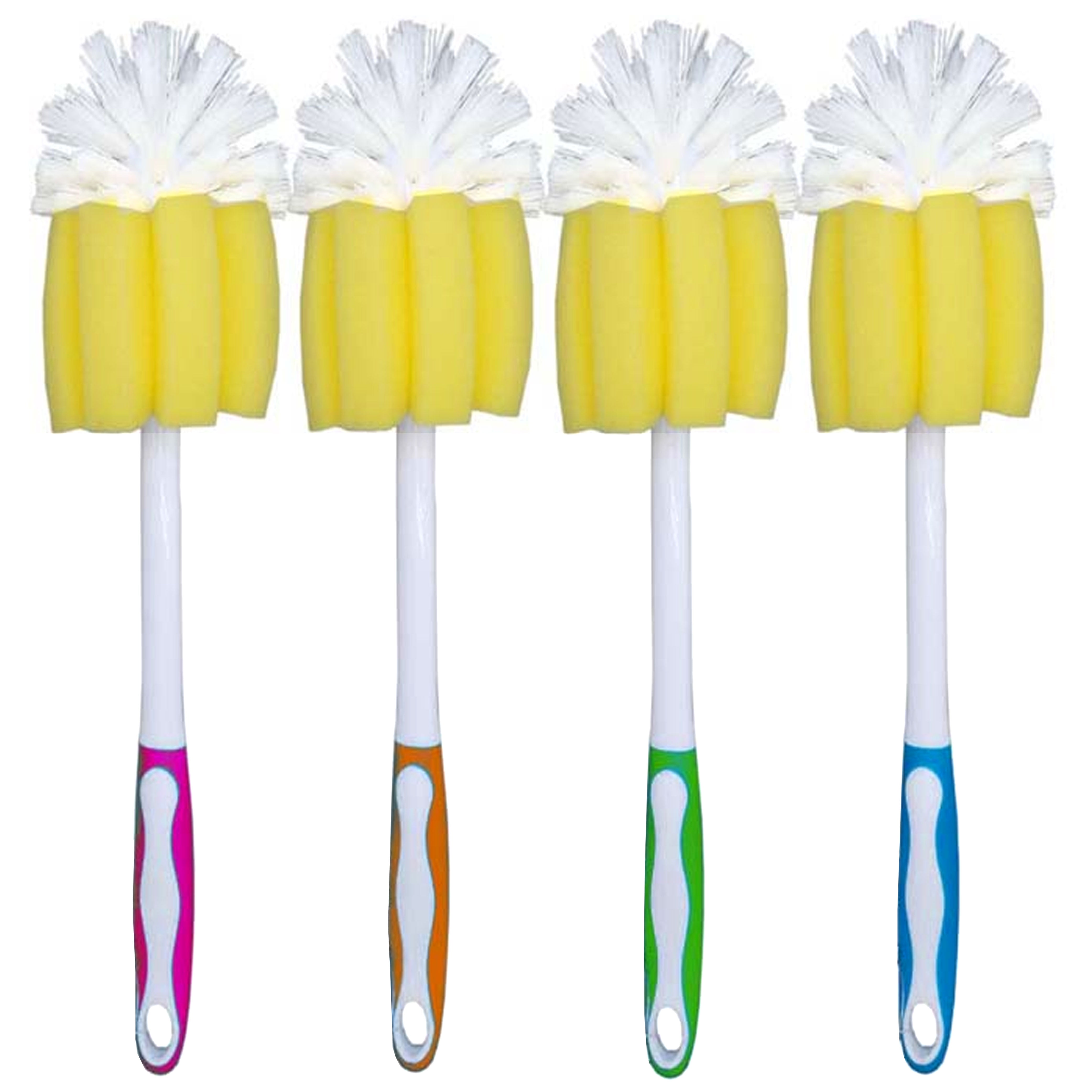 Long Handle Rainbow Sponge Brush Dishes Cup Bottle Glasses Brush Cleaning  Tool