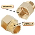 thumbnail image 4 of U.S. Solid 1/2 in MNPT x 1/2 in FNPT Brass Fitting Pipe Adapter Pack of 2, 4 of 5