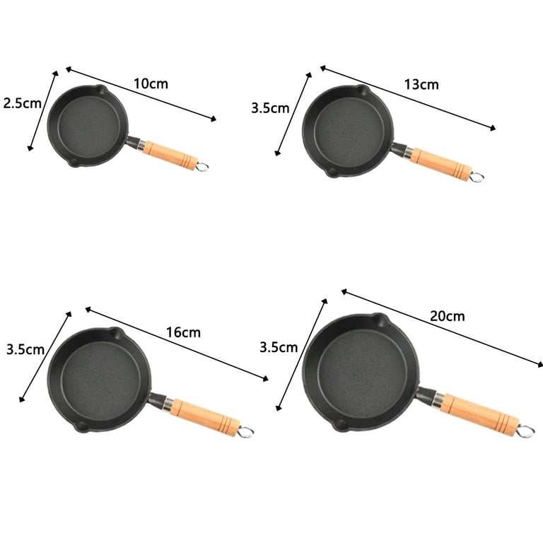 Kitchen 304 Stainless Steel Frying Pan 12/16CM Not Easy Stick