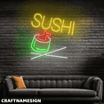 thumbnail image 2 of Craftnamesign Sushi Neon Light, Sashimi Wall Sign, Japanese Restaurant Wall Decor, 2 of 5