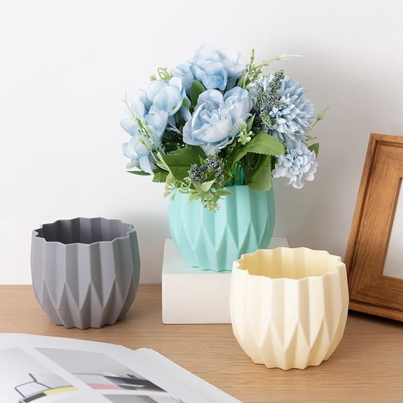 SPRING PARK Plastic Modern Decorative Flower Vase for Home Decor, Living Room, Table, Office, Centerpieces, Perfect Little Vases Gifts