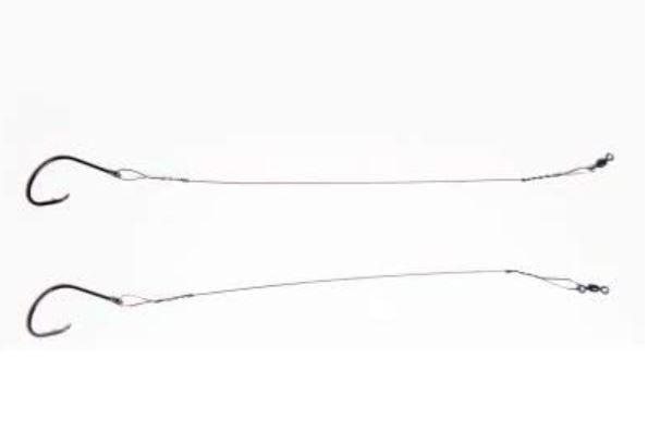 6 PER PKG BOX OF 12 PACKS MUSTAD WIRE RIG WITH 1/0 HOOK 