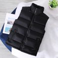 thumbnail image 3 of Joernso Autumn Winter Men Vest Solid Color Thickened Stand Collar Zipper Slim Fit Sleeveless Jacket for Daily Wear, 3 of 8