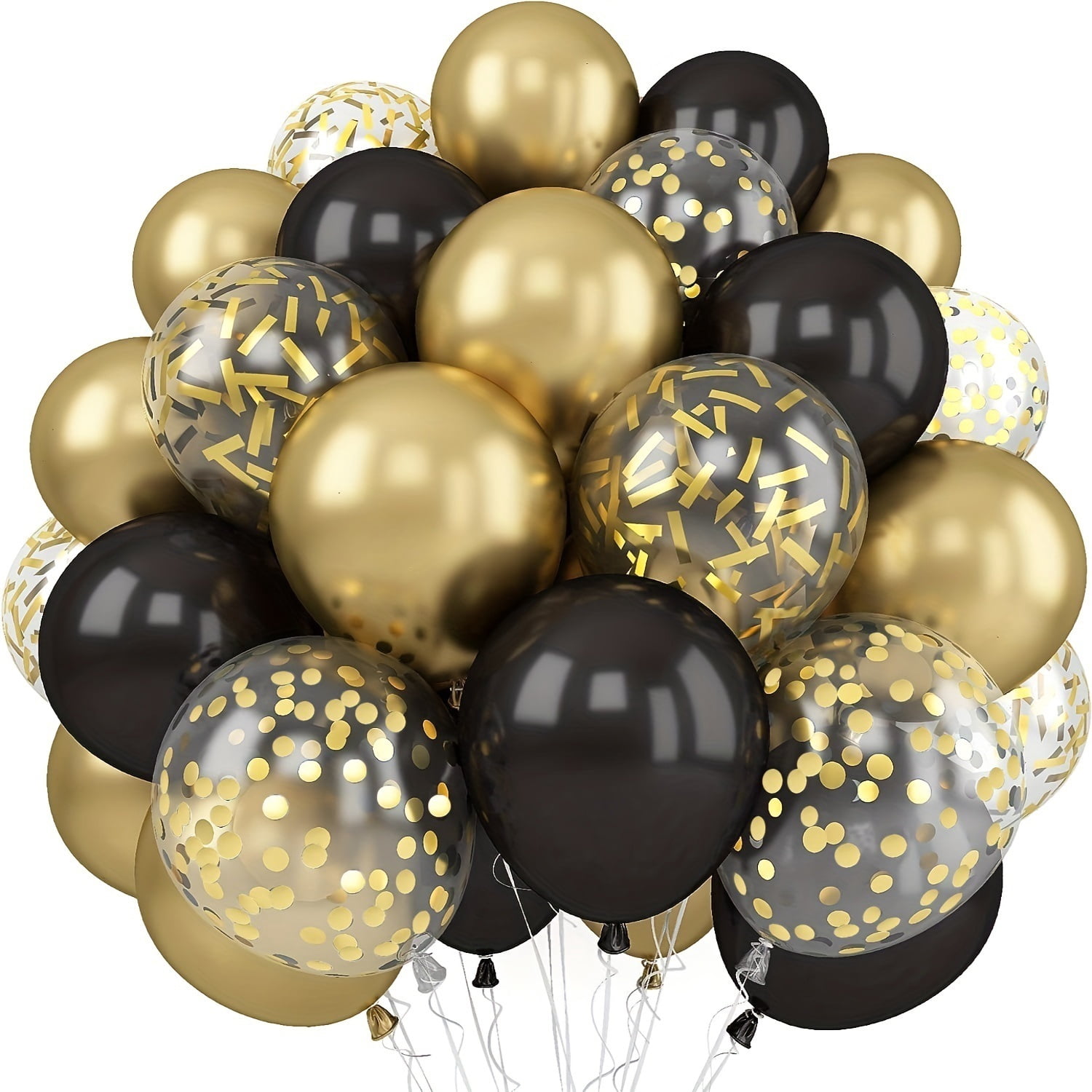 30 gold metallic balloons and pearl white latex balloons set, suitable for birthday wedding anniversary party decoration