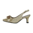 thumbnail image 3 of FLORAL Alaina Women's Wide Width Crystal Rose Bow Glitter Fabric Upper Slingback GOLD 5.5, 3 of 6