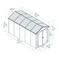 thumbnail image 4 of Palram - Canopia Rubicon 6' x 12' Polycarbonate/Aluminum Shed - Gray, 4 of 12