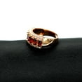 thumbnail image 2 of Uloveido Women's Rose Gold Plated Oval Cut Red Cubic Zirconia 7 Stone Wedding Band,Simulated Garnet Birthstone Ring J501 (Red, Size 7), 2 of 7