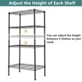 thumbnail image 3 of 4 Tier Steel Storage Storage Shelves, Shelving Unit, 440LBS Weight Capacity, 23.6"W x 13.7"D x 47"H Garage Tool Storage Rack Adjustable Wire Organizer Shelf, 3 of 8