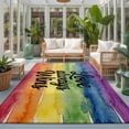 thumbnail image 2 of Area Rugs 2.7'x5', Colorful Striped Carpet Runner Indoor Outdoor Rugs Home Decor Aesthetic, Modern Abstract Rainbows Stripes Non Slip Mats Washable Accent Rug for Living Room Bedroom, 2 of 8