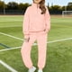 thumbnail image 1 of Conjunto de sudadera deportiva de manga larga con cuello vuelto para niños de 5 a 14 años, de color liso, para niñas y niños, conjunto de dos piezas con cuello alto y manga larga, tops y pantalones pa, 1 of 9