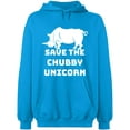 thumbnail image 2 of OXI Hoodie Sweatshirt - Save The Chubby Unicorn, Basic Casual Hoodie for Men's and Women Fleece Hoodie Long Sleeve - Sapphire X-Large, 2 of 3