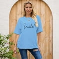 thumbnail image 2 of T-Shirts de Compression à Manches Courtes pour Femmes, Col Rond, Imprimé Lettre, Manches Longues, Automne, 2 of 7
