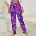 thumbnail image 3 of Psychedelic Hippie Purple Tears Winter Female Pants Flannel High Waist Women Pants Lady Warm Straight Leg Plush Trousers, 3 of 7