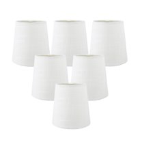 Meriville Set of 6 Off White Linen Clip On Chandelier Lamp Shades, 3.5-inch by 4.5-inch by 4.5-inch