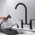 thumbnail image 3 of Matte Black High Arc Kitchen Bridge Faucet with Side Sprayer, Commercial Kitchen Faucet, 3 of 5
