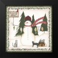 thumbnail image 2 of Shamp, Cindy 12x12 Black Modern Framed Museum Art Print Titled - Fishing Hole Snowman, 2 of 5
