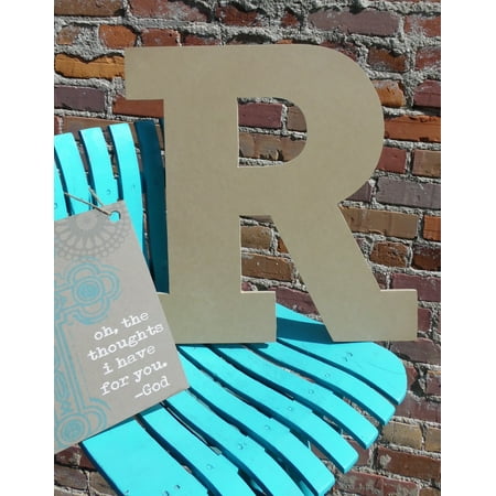 Wood Letter, Block Wooden Letter R 18'', Unfinished Wall 