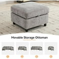 thumbnail image 4 of Modular Sectional Loveseat Sofa with Storage, Comfy Office L Shaped Sofa Couch, Chenille Love Seat Modular Sectional Couch with Movable Ottoman for Living Room, Bedroom,Light Grey, 4 of 6