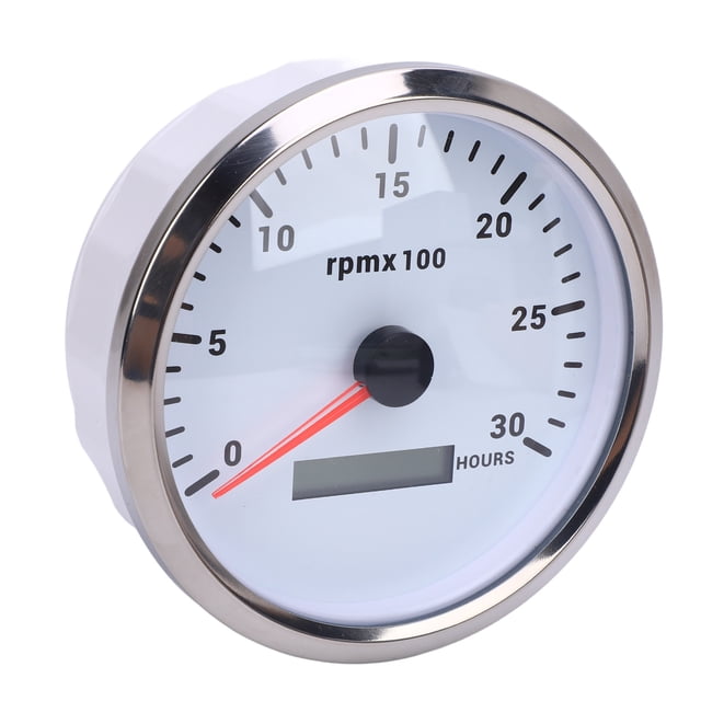 Boat Tachometer, 7 Color Backlight, 0-3000 RPM Gauge with Hour Meter, RV Truck Car Yacht, DC 9-32V