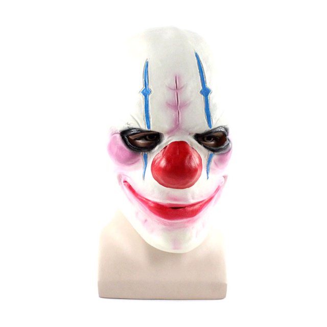 Casco integral de látex con máscara de payaso, disfraz de cosplay