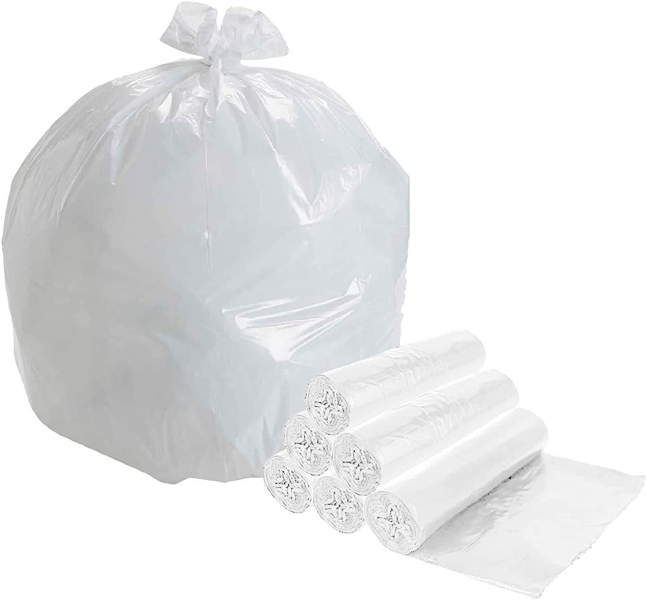 7 Gallon Trash Bags 200-Pack Clear Garbage Bags 20" x 22" Waste Basket Bags 