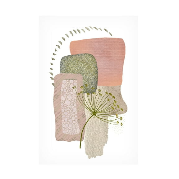 Trademark Fine Art Sally Ann Moss Delicate Pink and Green 1 Canvas Wall Art