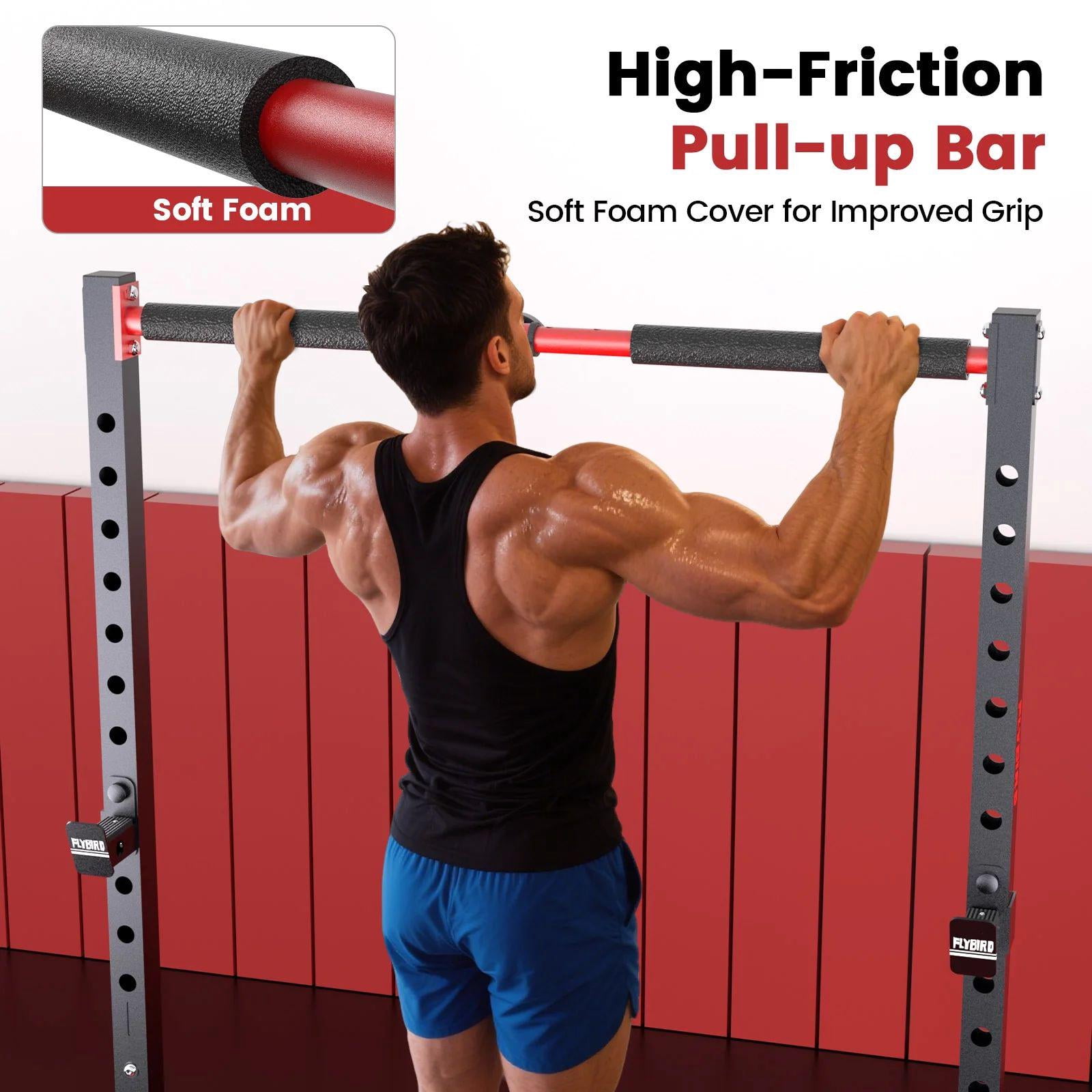 FED Fitness  Multi-Functional Power Rack: Adjustable Squat Stand with Pull-Up Bar, Compatible with 6FT/7FT Barbells for Home Gym