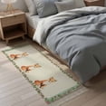 thumbnail image 3 of Kitchen Runner Rugs, Watercolor Flower Fox on Burlap 2'x4' Throw Rug with Tassels, Spring Floral Leaves Animal Washable Soft Floor Carpet Runner for Hallway Bedroom Bathroom Laundry Room, 3 of 9