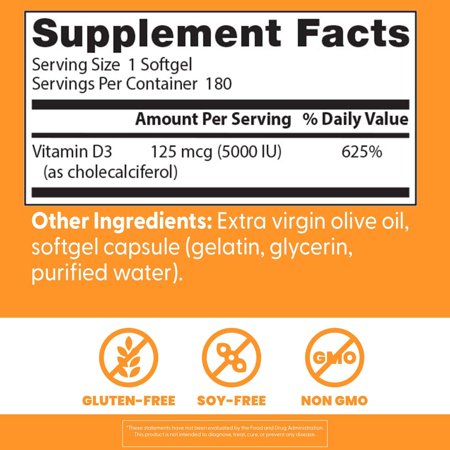 ドクターズベスト ビタミンD3 5000IU (125mcg) 180粒 ソフトジェル Doctor's Best Vitamin D3 サプリメント ビタミン ビタミンD-3 ビタミンサプリ