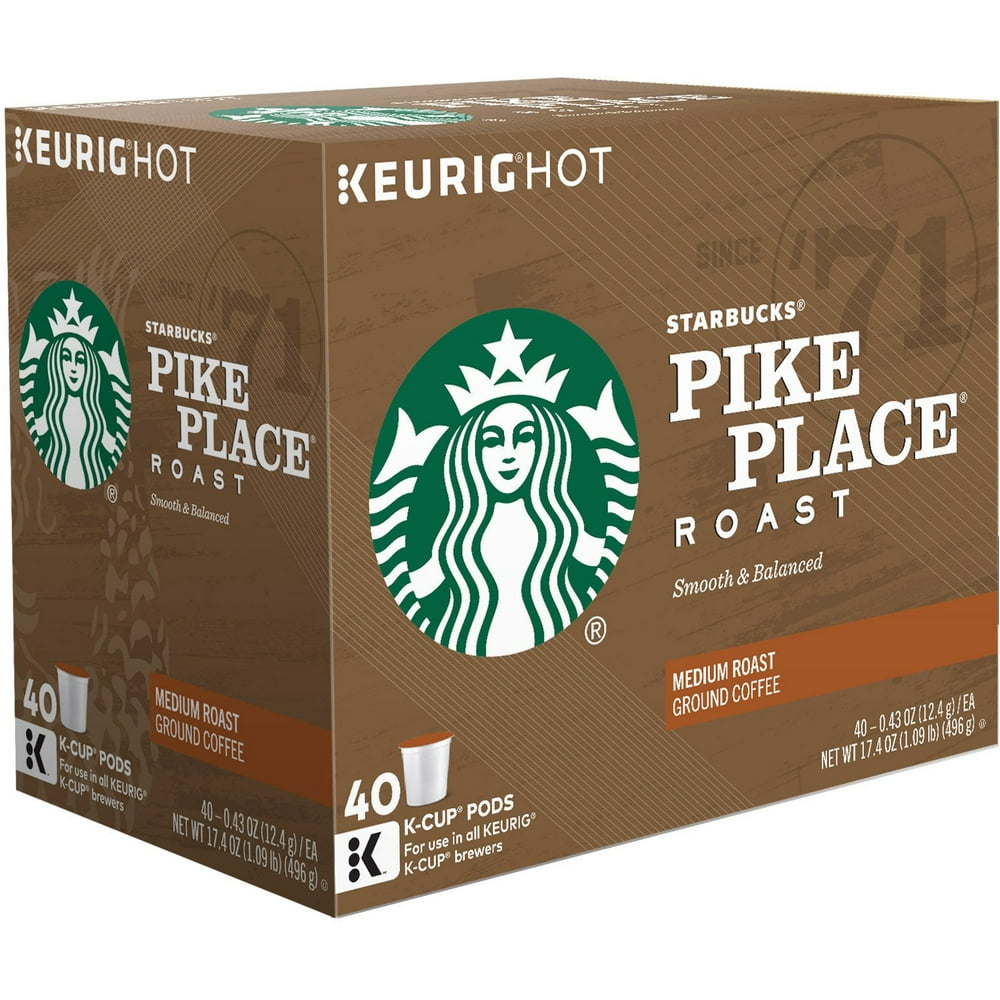 Starbucks Single Serve Coffee for Keurig, Pike Place Roast, 40 Ct