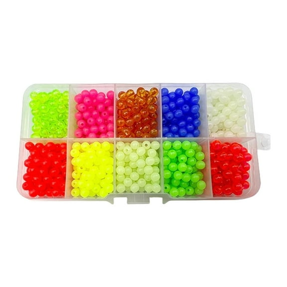 1000Pcs 5mm Fishing Beads Replacememt Luminously Plastic Fishing Line Beads