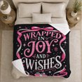thumbnail image 5 of Wrapped Joy Holiday Wishes Typography Christmas, Festive Holiday Scene, Warm Flannel Blanket for Living Room and Reading Nook, Art Lovers Christmas Gift, Festive Home Decor, 5 of 9