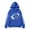 Blue, variant on Sweatshirt Women Zip Up Football Hooded Jacket Front Back All Over Print Long Sleeve Japanese Soft Fleece Casual Outer Coat