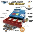 thumbnail image 3 of Dr. STEM: Solar-Powered Cash Register - Blue - 68pc Store & Shopping Roleplay Toy, Working Math Calculator, Sounds, Play Money & Debit Card, Kids 3+, 3 of 5
