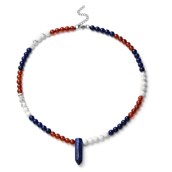 Multi Gemstones Stainless Steel Beaded Necklace for Women Jewelry for Women Size 18" Ct 124.64 Birthday Christmas Gifts