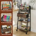 thumbnail image 3 of 3 Tier Rolling Cart - Metal Utility Cart with Storage Drawer and Wheels, Versatile Art & Craft Organizer for Home, Office, or Studio - Ideal for Storing Brushes, Paints, and Supplies, 3 of 14