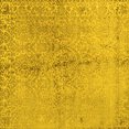 thumbnail image 1 of Ahgly Company Machine Washable Indoor Square Abstract Yellow Contemporary Area Rugs, 7' Square, 1 of 4