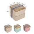 thumbnail image 5 of Bento Salad Containers Double-Layer Lunch Box Square Shape Material Odorless Spillproof 13.5*13.5*14cm 1Pack, 5 of 5