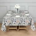 thumbnail image 3 of White Halloween Skull Pumpkin Pattern Square Tablecloth,Waterproof Square Table Cover,Wipeable Spillproof Washable Table Cover for Home Kitchen Party Decor 52"x52"(132x132cm), 3 of 6