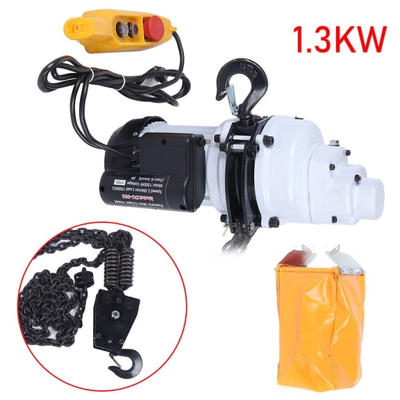2200LBS/ 1 Ton Electric Chain Hoist Single Phase Hoist Crane 10 FT Chain 1.3KW Chain Hoist