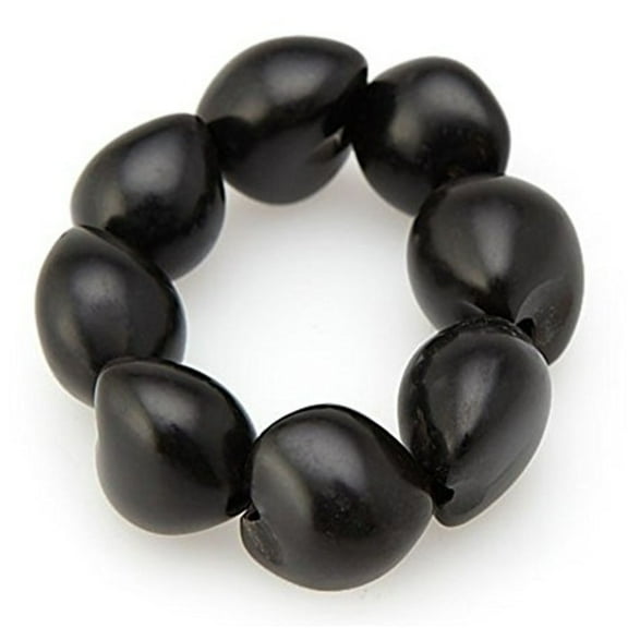 Bracelet 8 To 9 Kukui Nuts Black