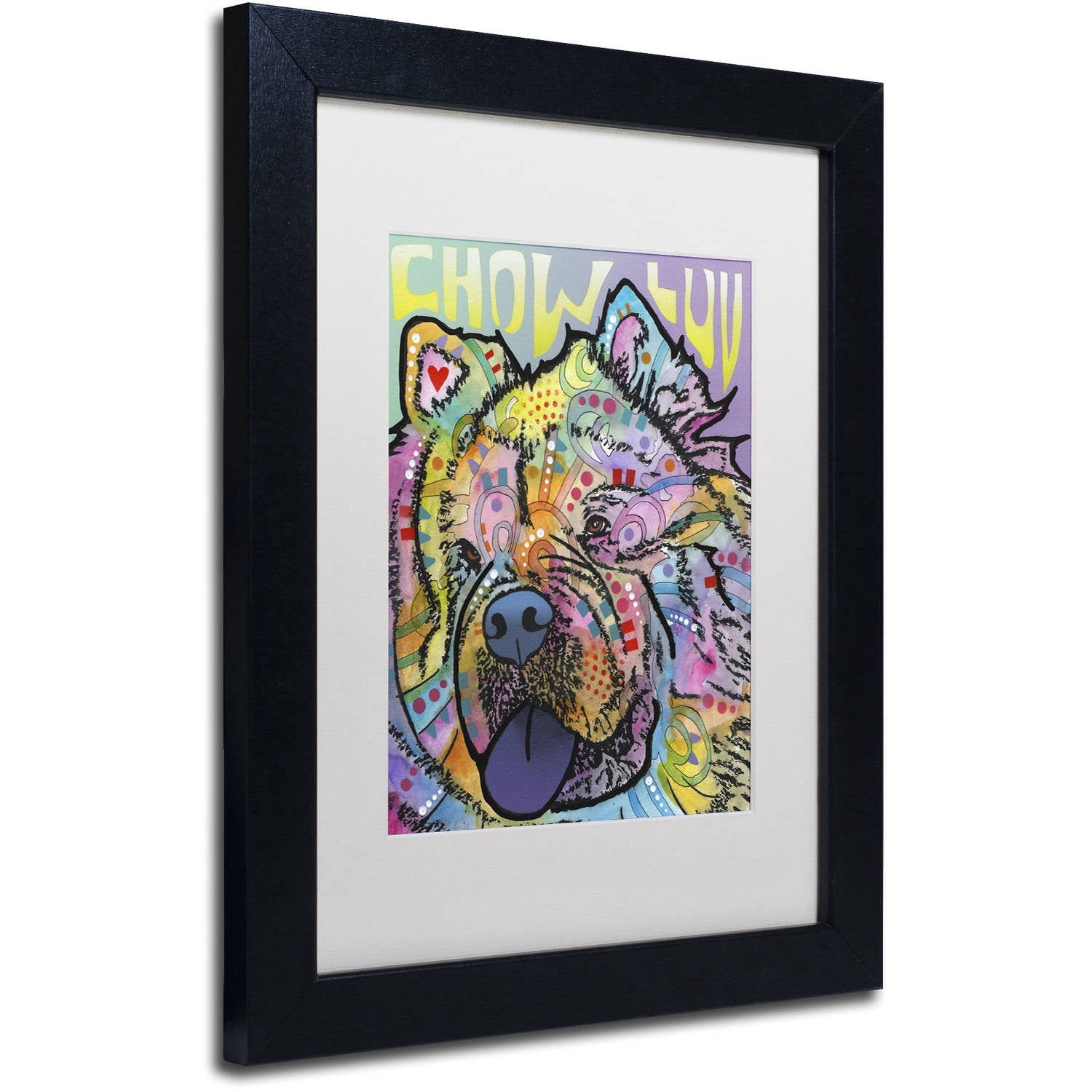 Trademark Fine Art 'Chow Love' Canvas Art by Dean Russo, White Matte, Black Frame